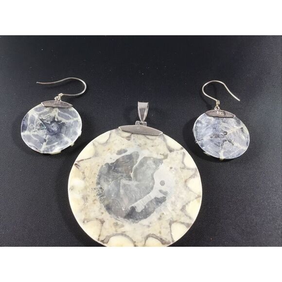 Handmade Art Jewlery Pendent & Earring Set‎ Sterling Silver 925 finding - Picture 6 of 10